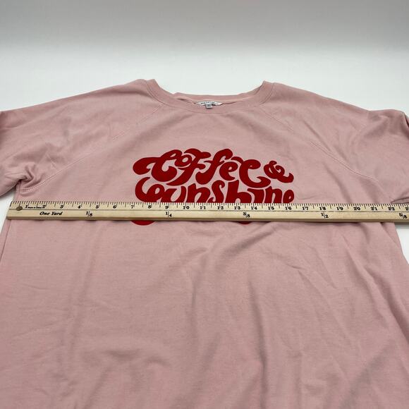 WILDFOX Womens Soft Pink Coffee and Sunshine Pullover Sweatshirt Size M - Picture 6 of 6